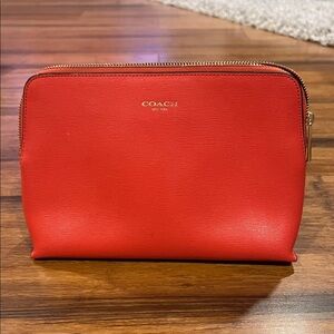 Coach Vibrant Red Cosmetic Bag